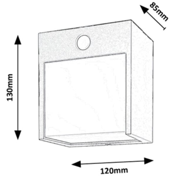 Rabalux 7478-LED Εξωτερικό φωτιστικό τοίχου με αισθητήρα BALIMO LED/12W/230V IP54