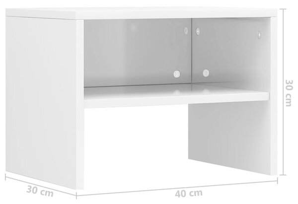 VidaXL Κομοδίνα 2 τεμ. Γυαλιστερό Λευκό 40x30x30 εκ. από Επεξ. Ξύλο