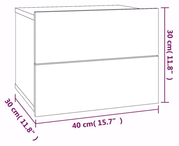 VidaXL Κομοδίνο Γκρι Sonoma 40x30x30 εκ. από Επεξεργασμένο Ξύλο