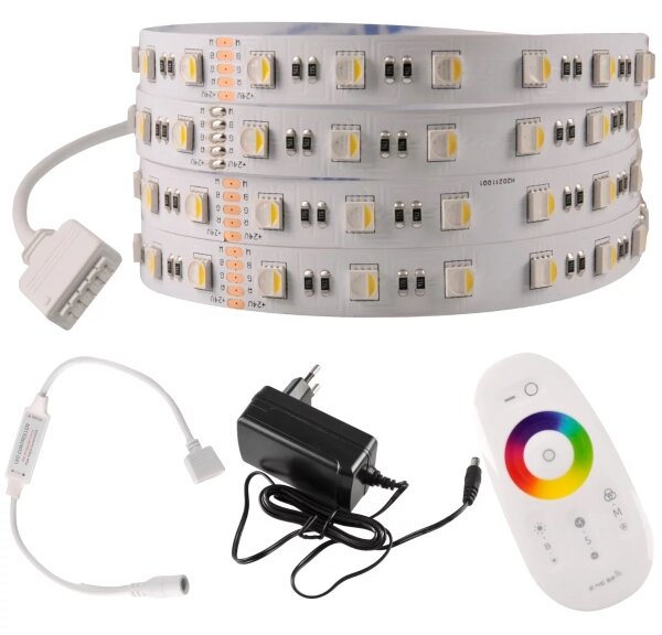 LED RGBW Dimmable ταινία 3m LED/22W/24/230V + τηλεχειριστήριο