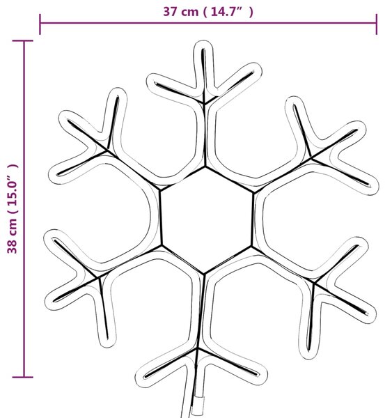 VidaXL Χριστουγενν. Φιγούρα Χιονονιφάδα 72 LED Θερμό Λευκό 38 x 37 εκ