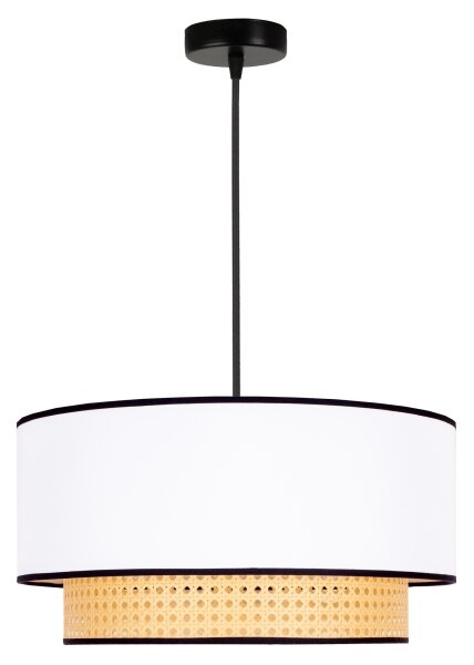 Duolla - Κρεμαστό φωτιστικό οροφής BOHO 1xE27/15W/230V διάμετρος 45 cm λευκό/rattan