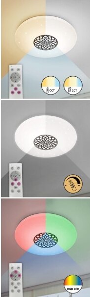 Rabalux 5364-LED RGB Dimmable φωτιστικό οροφής OPHELIA LED/24W/230V Wi-Fi + RC