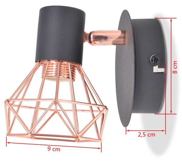 VidaXL Απλίκες Τοίχου 2 τεμ. με 2 Λαμπτήρες LED Filament 8 W