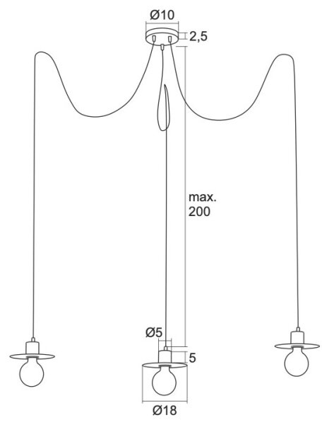 Argon 1378 - Κρεμαστό φωτιστικό οροφής CORSO 3xE27/15W/230V γυαλιστερό χρώμιο