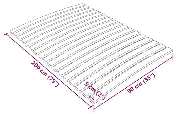 VidaXL Τελάρο Κρεβατιού με 17 Σανίδες 90 x 200 εκ