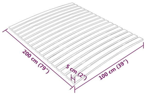 VidaXL Τελάρο Κρεβατιού με 17 Σανίδες 100 x 200 εκ