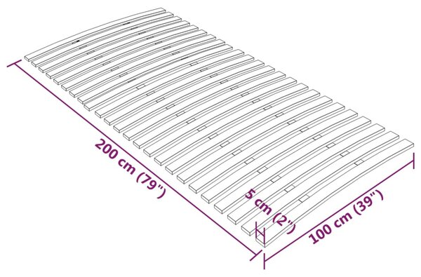 VidaXL Τελάρο Κρεβατιού με 24 Σανίδες 100 x 200 εκ