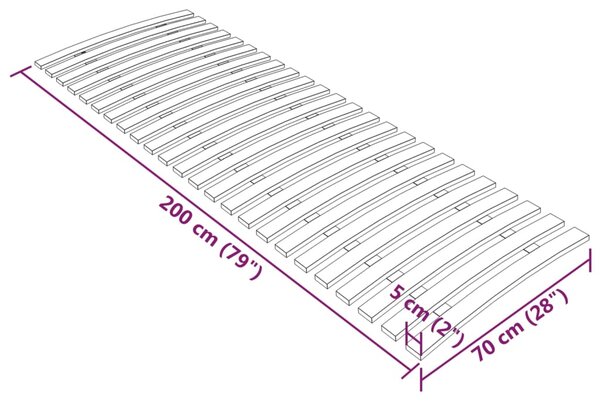 VidaXL Τελάρο Κρεβατιού με 24 Σανίδες 70 x 200 εκ