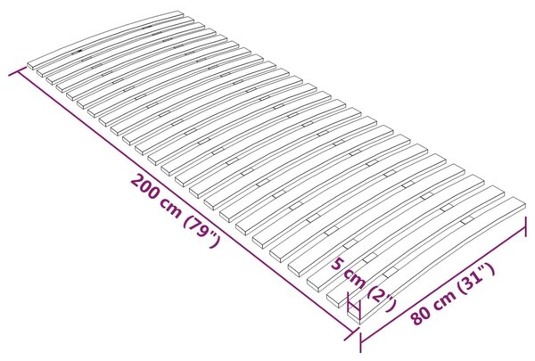 VidaXL Τελάρο Κρεβατιού με 24 Σανίδες 80 x 200 εκ