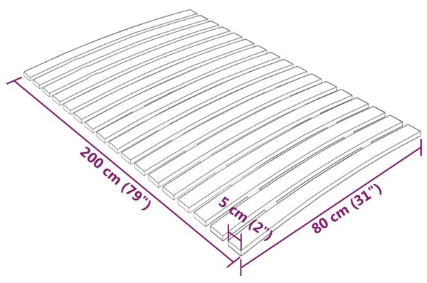 VidaXL Τελάρο Κρεβατιού με 17 Σανίδες 80 x 200 εκ