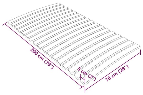 VidaXL Τελάρο Κρεβατιού με 17 Σανίδες 70 x 200 εκ