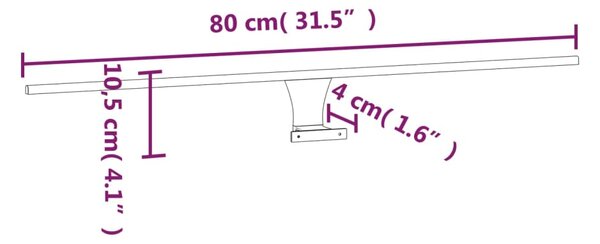 VidaXL Φωτιστικό Καθρέφτη LED 7,5 W Θερμό Λευκό 80 εκ. 3000Κ