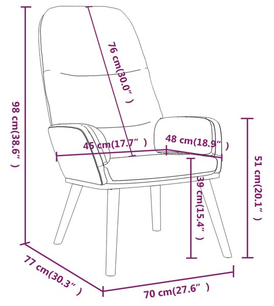 VidaXL Πολυθρόνα Relax Κρεμ Υφασμάτινη