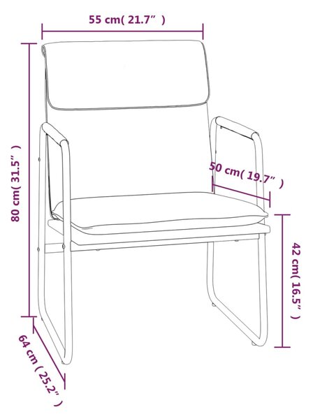 VidaXL Πολυθρόνα Κρεμ 55x64x80 εκ. Υφασμάτινη