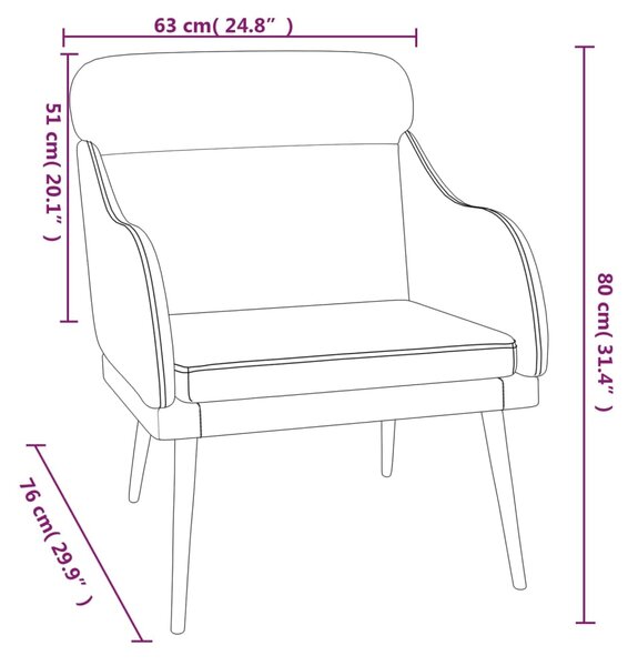 VidaXL Πολυθρόνα Κίτρινη 63 x 76x 80 εκ. Βελούδινη