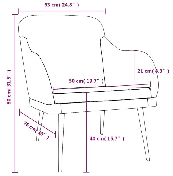 VidaXL Πολυθρόνα Ανοιχτό Γκρι 63 x 76 x 80 εκ. Βελούδινη