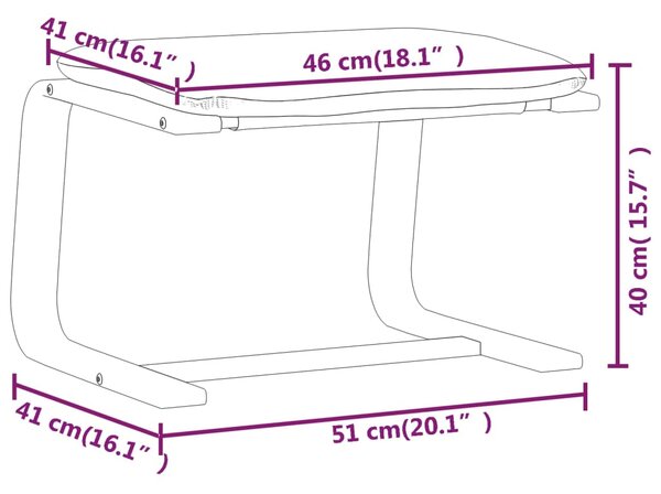 VidaXL Υποπόδιο Ανοιχτό Γκρι 51 x 41 x 40 εκ. Υφασμάτινο