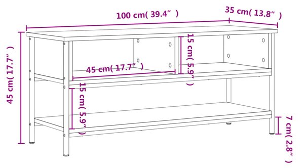 VidaXL Έπιπλο Τηλεόρασης Μαύρο 100x35x45 εκ. από Επεξεργασμένο Ξύλο