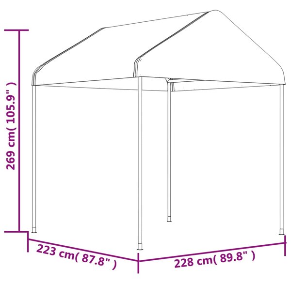 VidaXL Κιόσκι με Τέντα Λευκό 13,38 x 2,28 x 2,69 μ. από Πολυαιθυλένιο