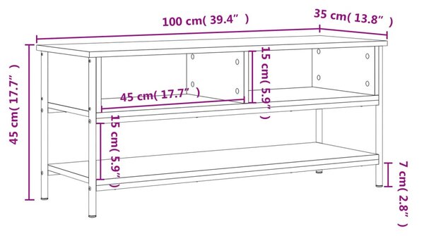 VidaXL Έπιπλο Τηλεόρασης Γκρι Sonoma 100x35x45 εκ. από Επεξεργ. Ξύλο