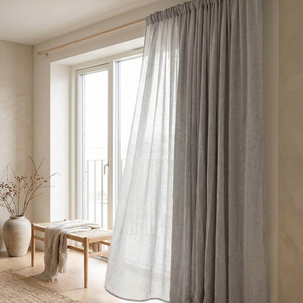 Κουρτίνα (140x270) Με Τρέσα Easy Home Harmonica Grey