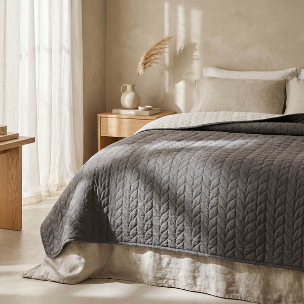 Κουβερλί Υπέρδιπλο (230x220) 2 Όψεων Easy Home SP26 Γκρι