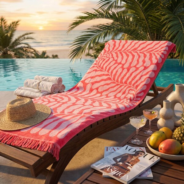 Πετσέτα Θαλάσσης (80x160) Easy Home Velour Pink