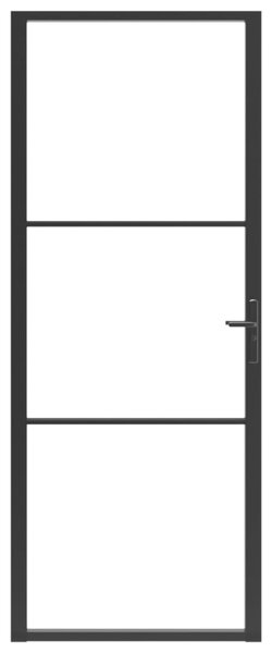 VidaXL Πόρτα Εσωτερική Μαύρη 83 x 201,5 εκ. από Γυαλί ESG / Αλουμίνιο