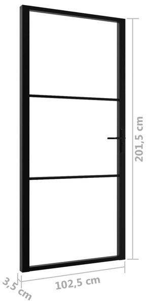 VidaXL Πόρτα Εσωτερική Μαύρη 102,5x201,5 εκ. από Γυαλί ESG / Αλουμίνιο