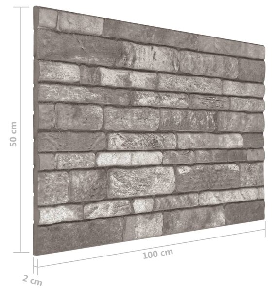 VidaXL Πάνελ Τοίχου 3D 10 τεμ. Σχέδιο Τούβλα Σκούρο Γκρι EPS