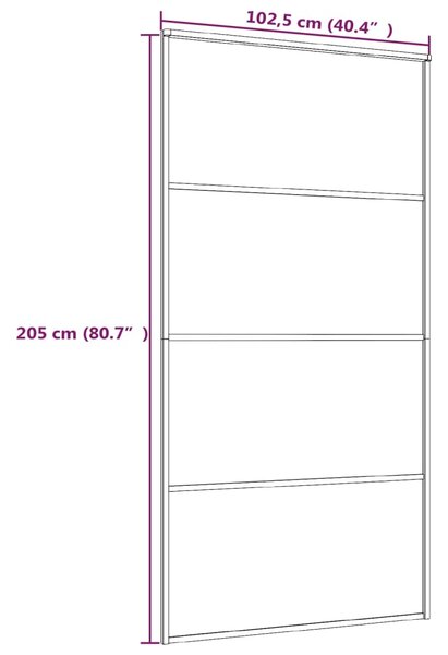 VidaXL Συρόμενη Πόρτα Μαύρη 102,5x205 εκ. Γυαλί ESG και Αλουμίνιο