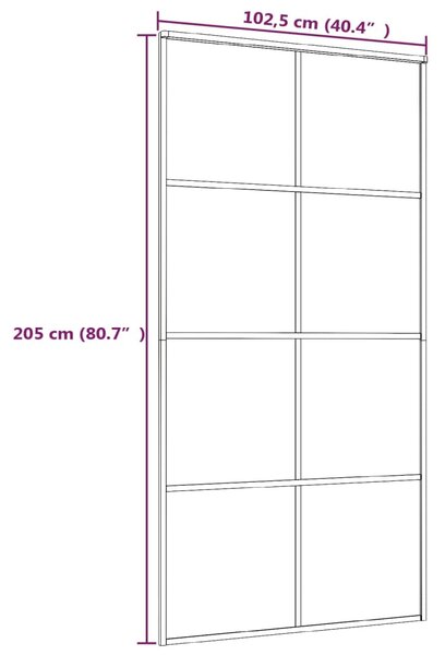 VidaXL Συρόμενη Πόρτα Μαύρη 102,5 x 205 εκ. από Γυαλί ESG & Αλουμίνιο