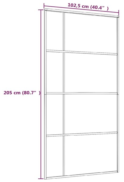 VidaXL Συρόμενη Πόρτα Μαύρη Αμμοβολή 102,5x205 εκ. Γυαλί ESG/Αλουμίνιο