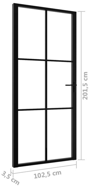 VidaXL Πόρτα Εσωτερική Μαύρη 102,5x201,5 εκ. από Γυαλί ESG / Αλουμίνιο