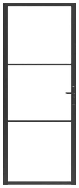 VidaXL Πόρτα Εσωτερική Μαύρη 93 x 201,5 εκ. από Γυαλί ESG / Αλουμίνιο