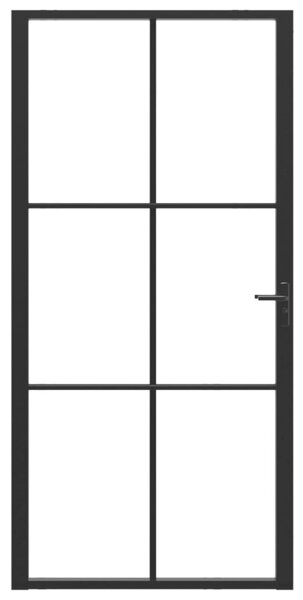 VidaXL Πόρτα Εσωτερική Μαύρη 102,5x201,5 εκ. από Γυαλί ESG / Αλουμίνιο