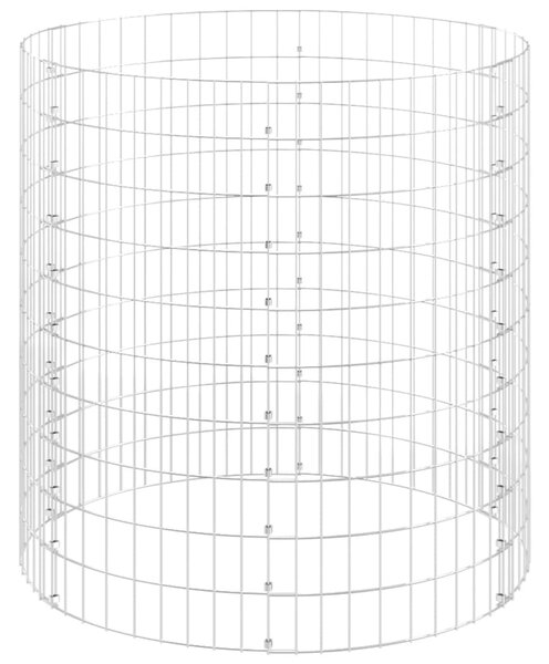VidaXL Συρματοκιβώτιο-Γλάστρα Στύλος Κυκλική Ø100x100 εκ Γαλβ. Χάλυβας