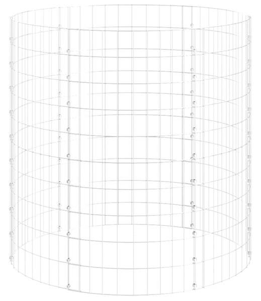 VidaXL Συρματοκιβώτιο-Γλάστρα Στύλος Κυκλική Ø100x100 εκ Γαλβ. Χάλυβας