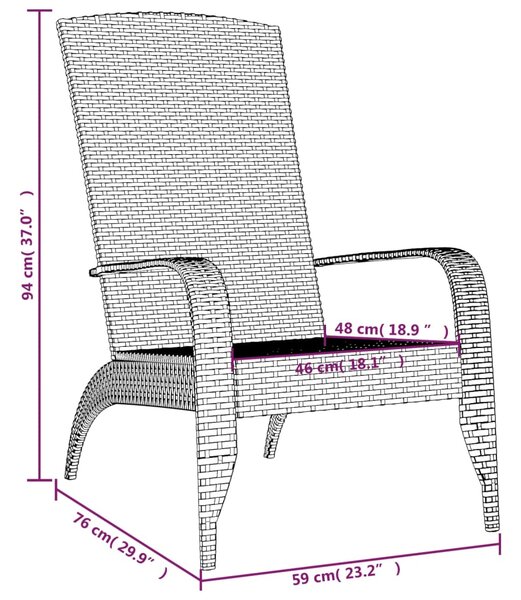 VidaXL Καρέκλα Κήπου Adirondack Γκρι από Συνθετικό Ρατάν