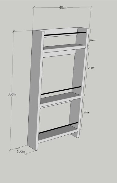 Ραφιέρα τοίχου NOVE 80x45 cm μπεζ