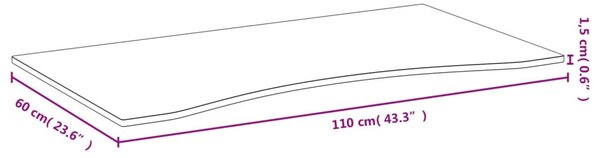 VidaXL Επιφάνεια Γραφείου 110 x 60 x 1,5 εκ. από Μπαμπού