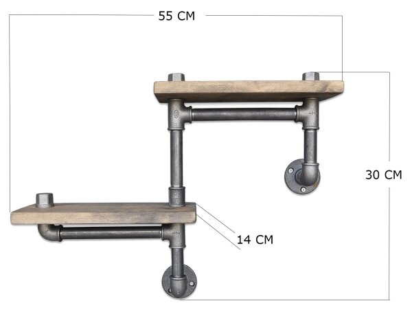 Ράφι τοίχου BORURAF 30x55 cm έλατο