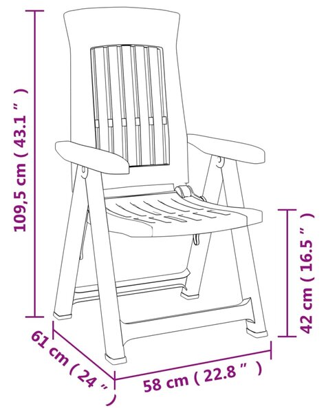 VidaXL Ανακλινόμενες Καρέκλες Κήπου 2 τεμ. Λευκές από Πολυπροπυλένιο