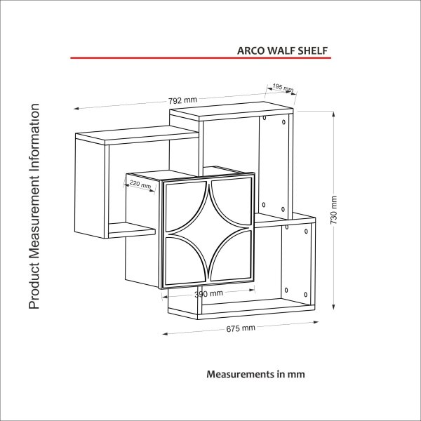 Ραφιέρα τοίχου ARCO 73x79,2 cm καφέ/πράσινο