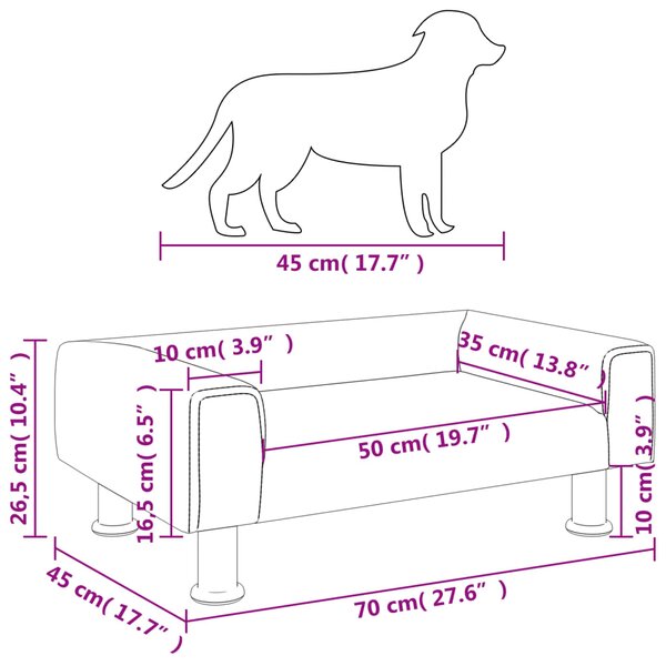 VidaXL Κρεβάτι Σκύλου Ροζ 70 x 45 x 26.5 εκ. Βελούδινο