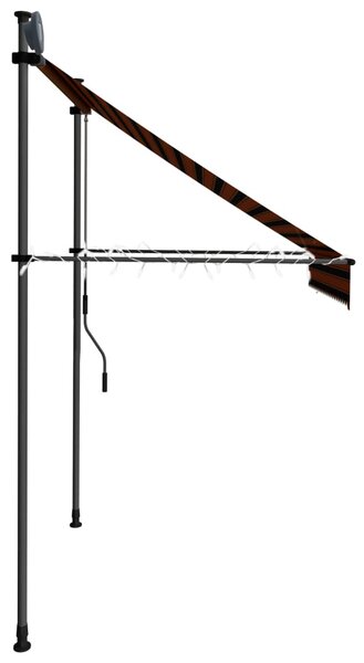 VidaXL Τέντα Συρόμενη Χειροκίνητη με LED Πορτοκαλί / Καφέ 200 εκ