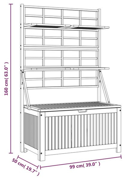 VidaXL Μπαούλο Αποθήκευσης Καφασωτό 99x50x160 εκ. Μασίφ Ξύλο Ακακίας