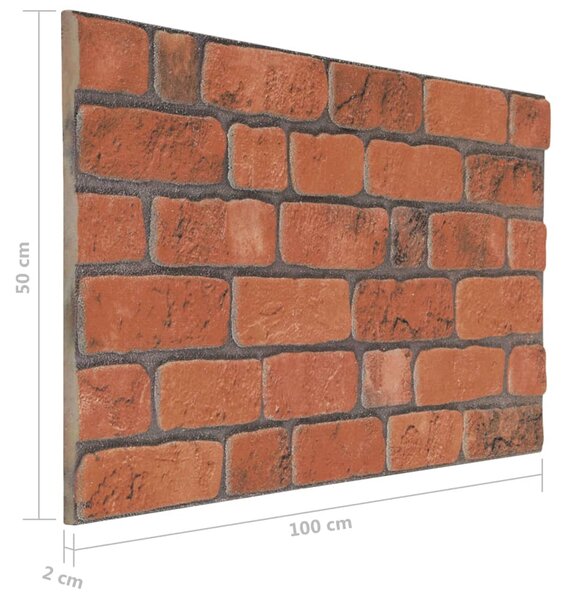 VidaXL Πάνελ Τοίχου 3D 10 τεμ. Σχέδιο Τούβλα Τερακότα EPS