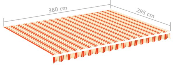 VidaXL Τεντόπανο Ανταλλακτικό Κίτρινο / Πορτοκαλί 4 x 3 μ